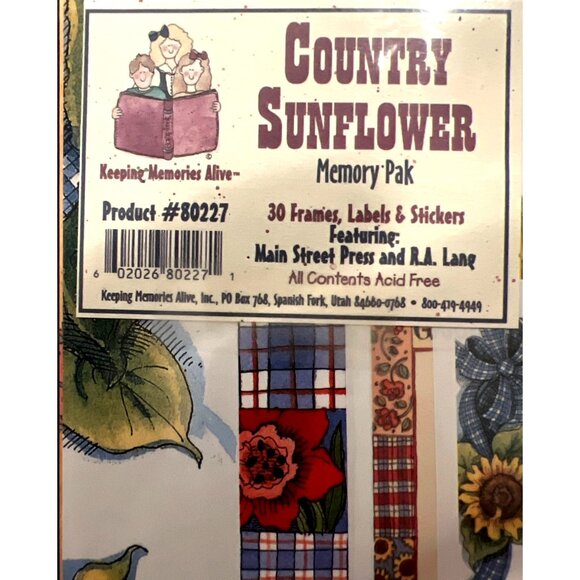 Country Sunflower Memory Pak 30 Frames Labels & Stickers 80227 - Picture 3 of 8